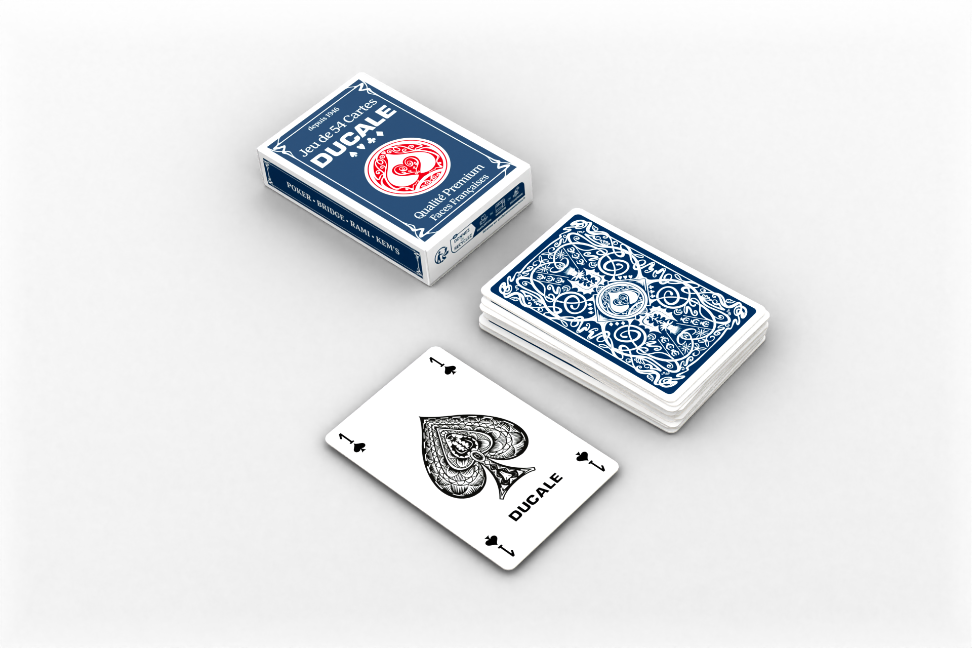 Jeu De 54 Cartes JO Paris 2024 – Poker, Bataille, Président – Fabriqué En France, Coloris Aléatoire